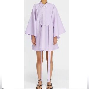 NWT LEE MATHEWS Iris Embroidered Mini Dress in Lilac
